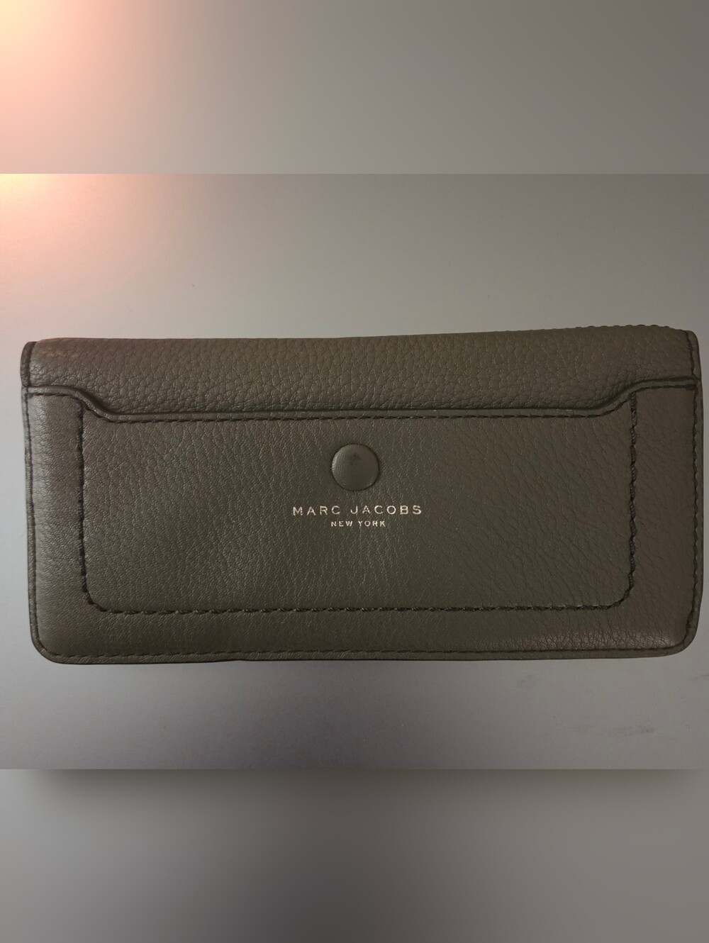 Marc Jacobs Gray Leather Snap Wallet